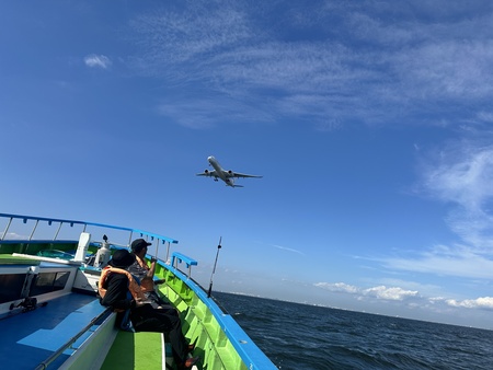 羽田へ着陸する飛行機が！
